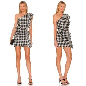 LOVERS AND FRIENDS x REVOLVE | Seana Mini Ruffle Dress in Black & Ivory | Size S